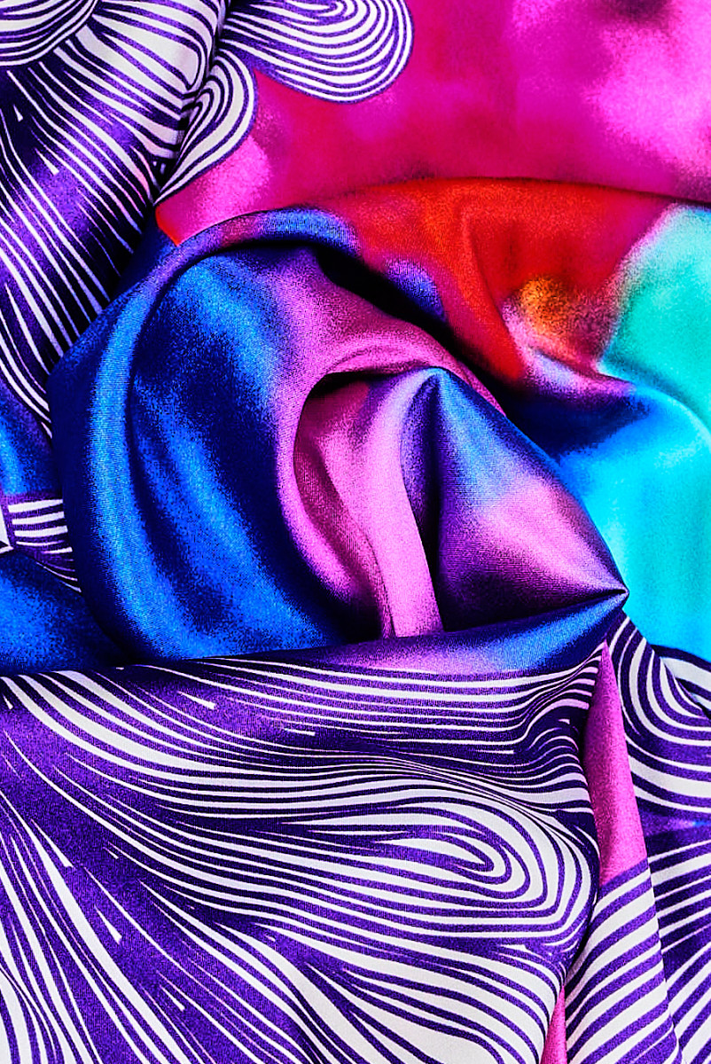Silk Satin Colorful Abstract