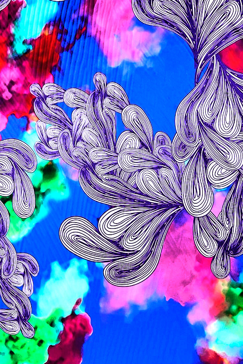 Silk Satin Colorful Abstract