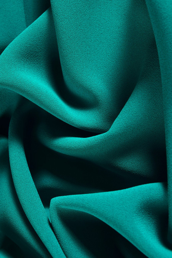 Georgette ARMACADI marine green COUPON 110cm