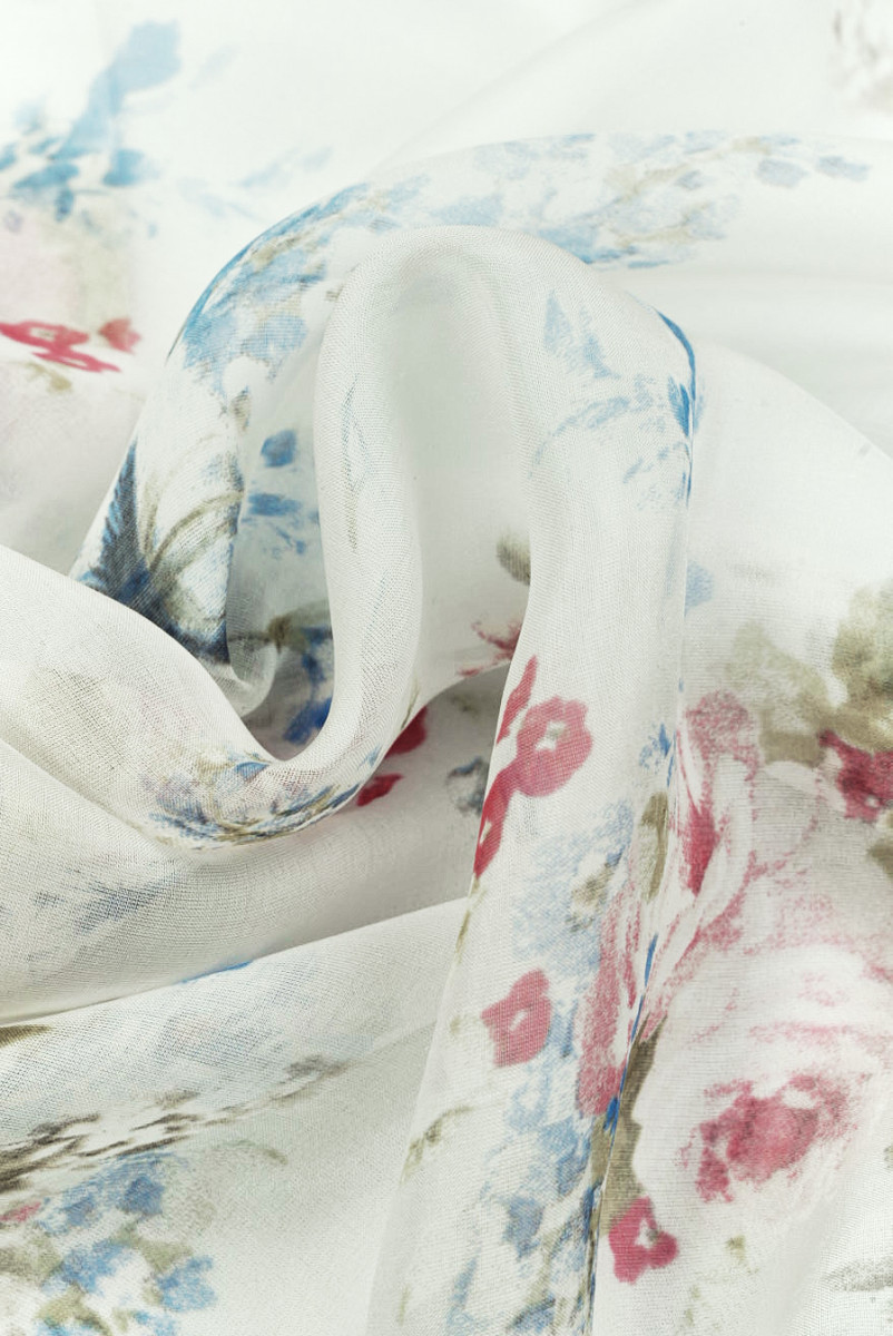 Muslin silk viscose pastel bouquets
