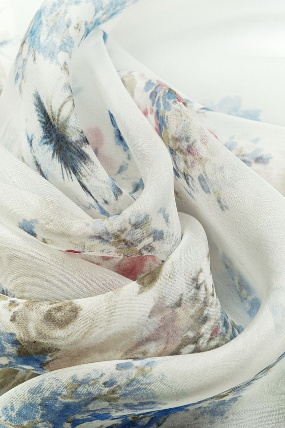 Muslin silk viscose pastel bouquets