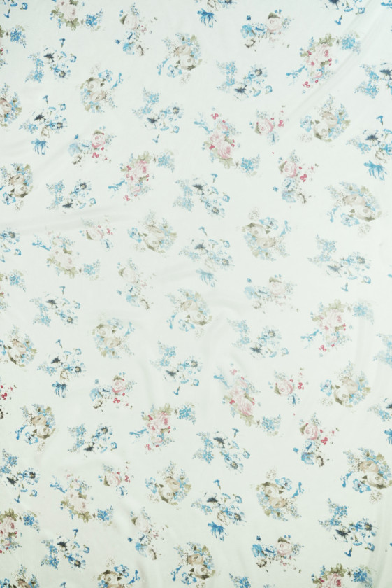 Muslin silk viscose pastel bouquets