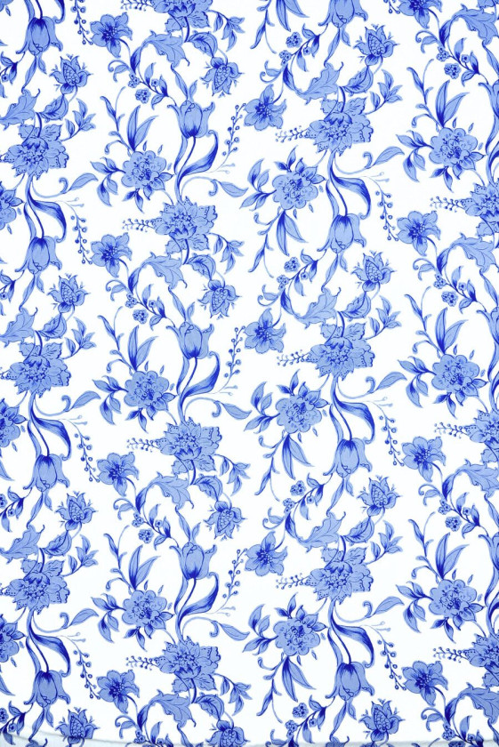 Viscose with blue-purple flowers