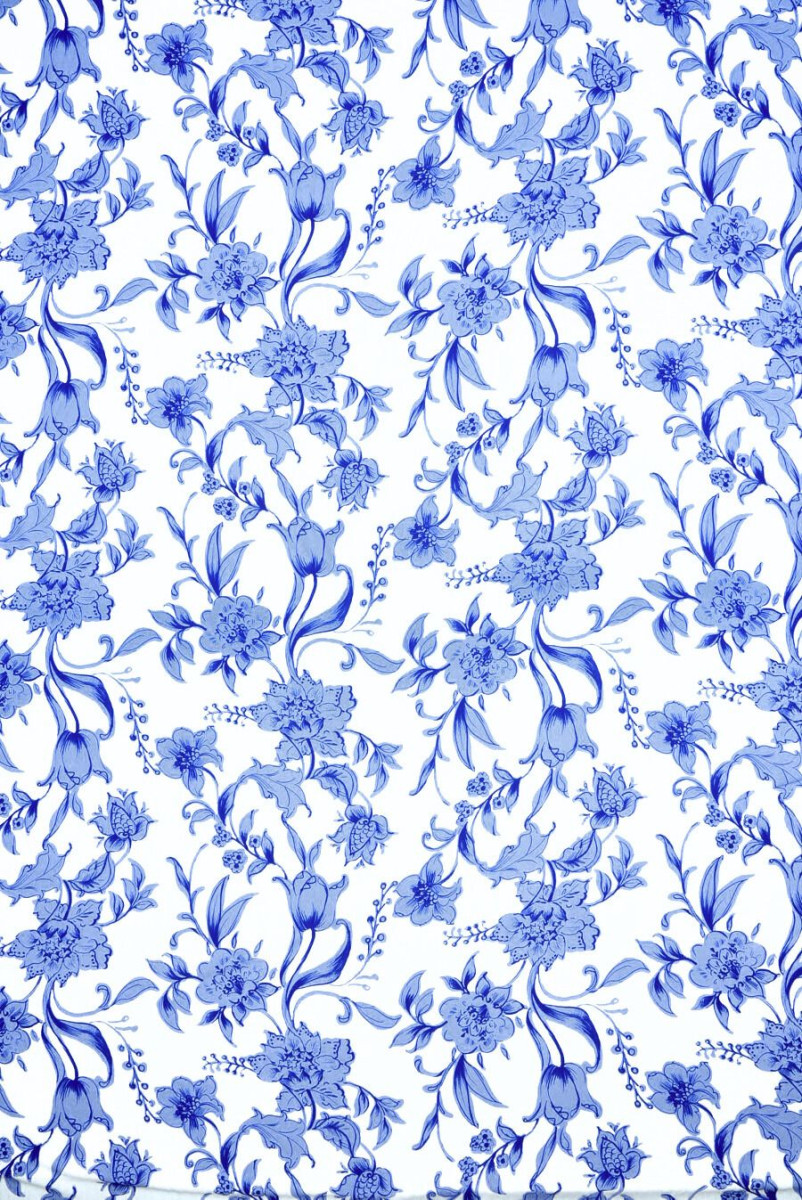 Viscose with blue-purple flowers
