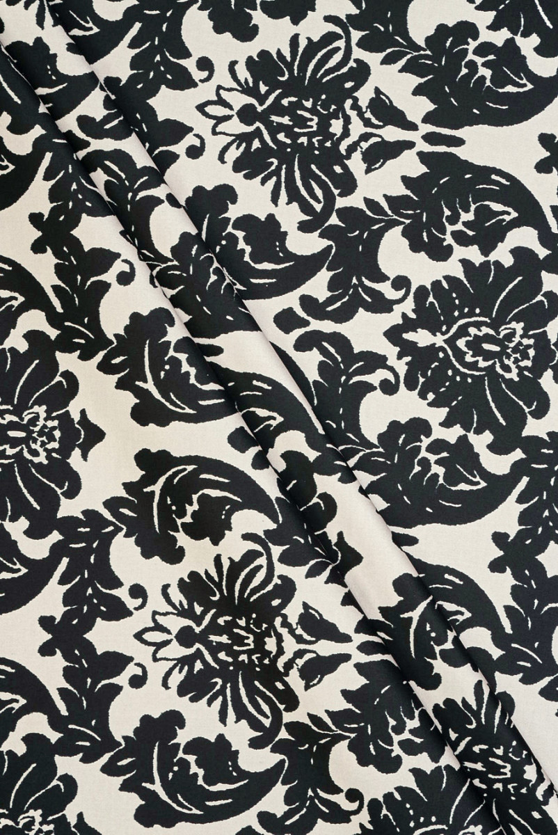 Cotton black ornaments COUPON 115cm