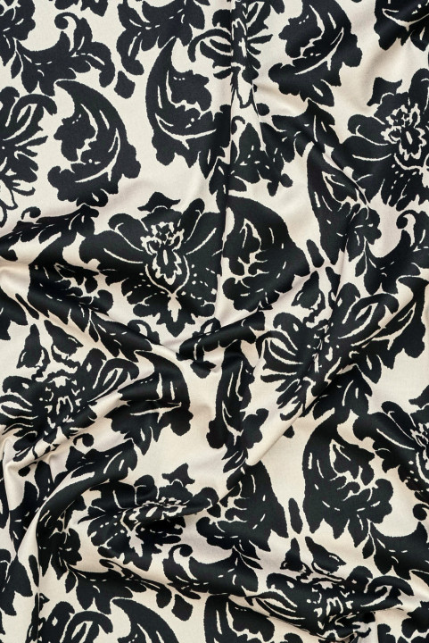 Cotton black ornaments COUPON 115cm