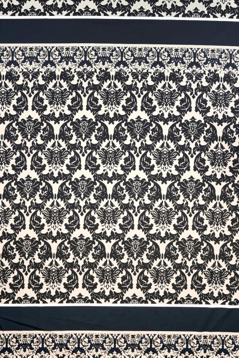 Cotton black ornaments COUPON 115cm