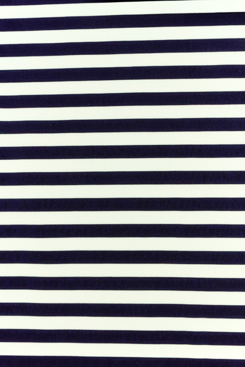 Gestreiftes Lycra marineblau mit Ecru