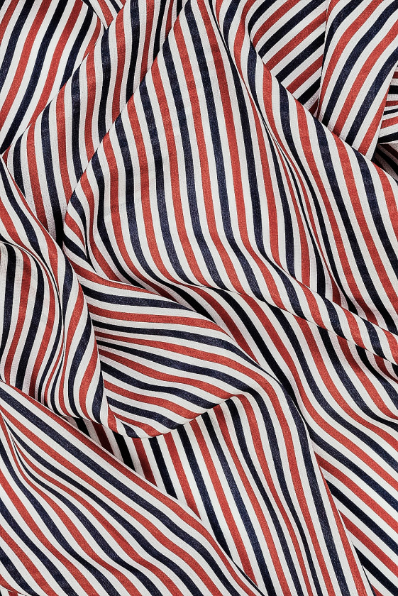 Crepe silk with stripes