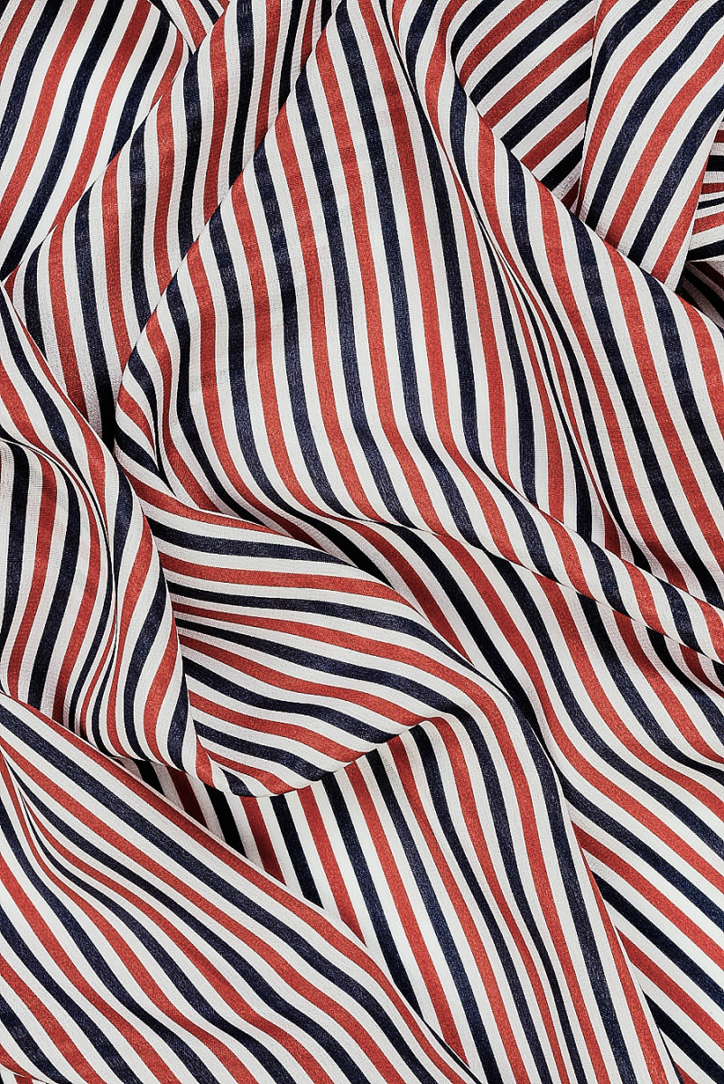 Crepe silk with stripes