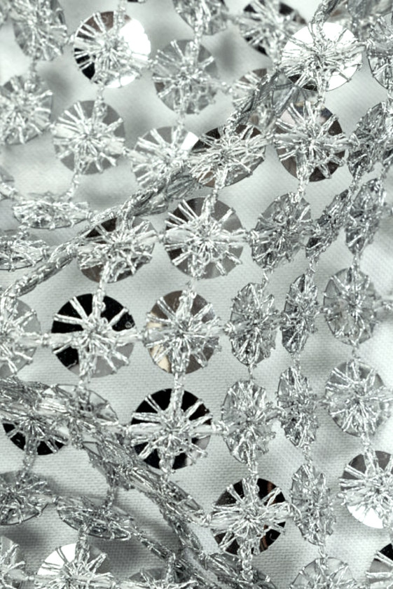 Exklusives Pailletten-Silber-Mesh