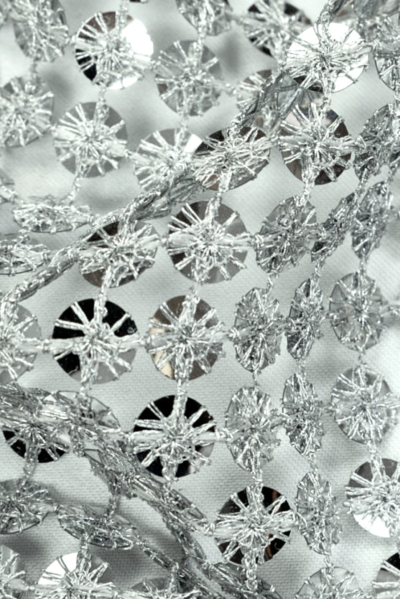 Exklusives Pailletten-Silber-Mesh