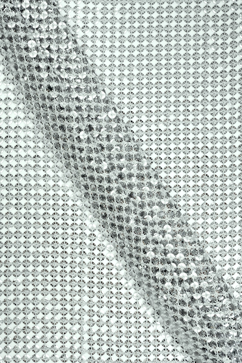 Exklusives Pailletten-Silber-Mesh