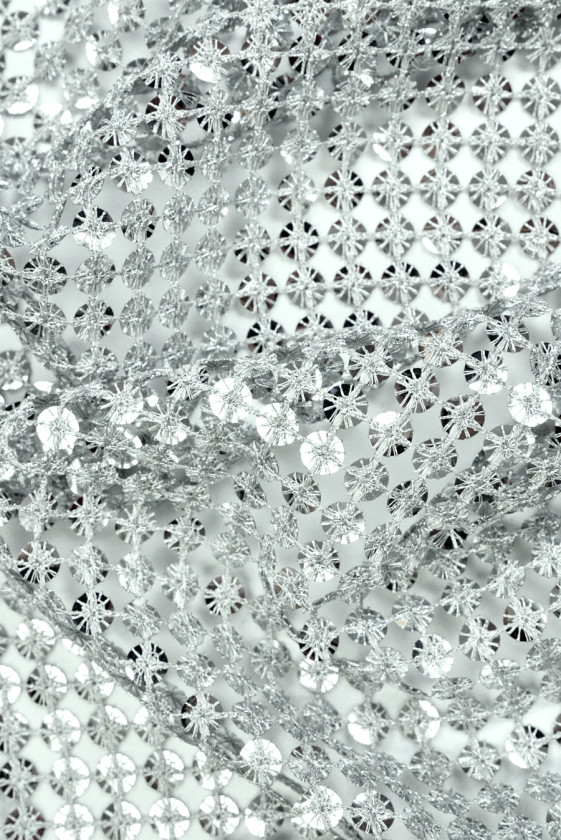 Exklusives Pailletten-Silber-Mesh
