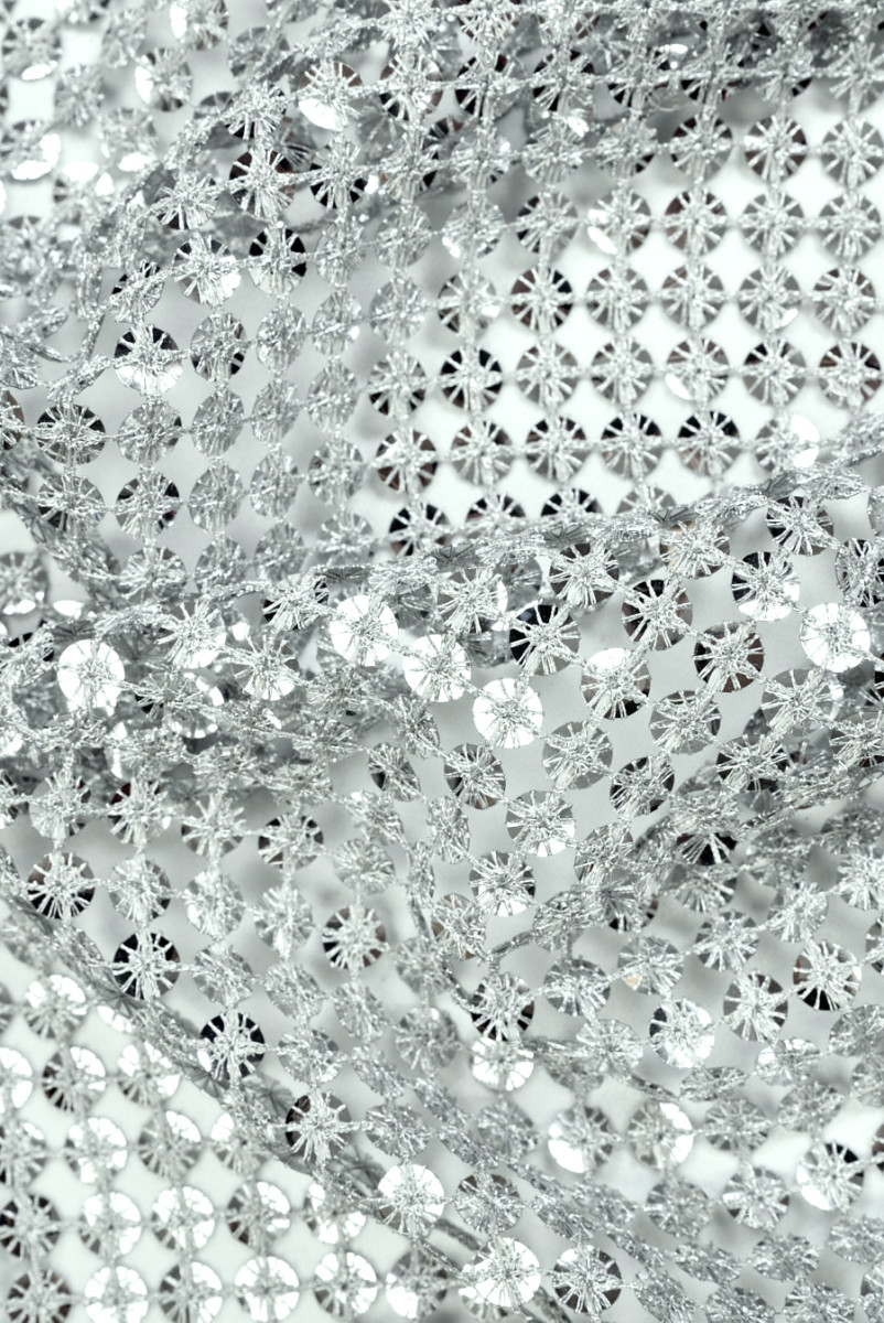 Exklusives Pailletten-Silber-Mesh