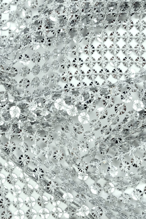 Exclusive sequin silver mesh