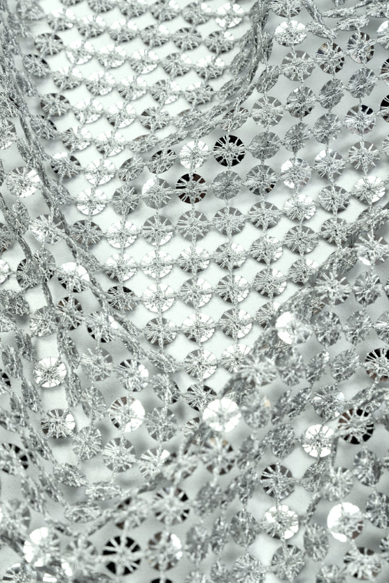 Exklusives Pailletten-Silber-Mesh