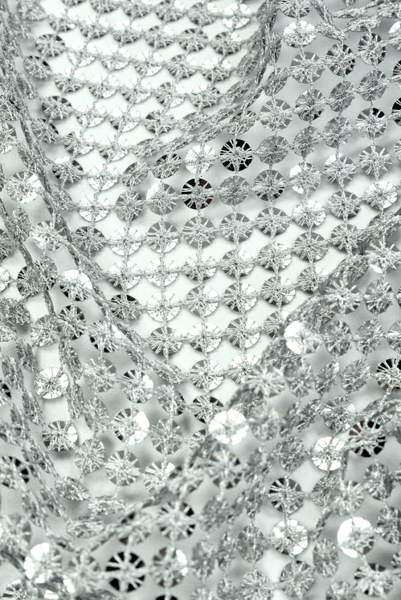 Exklusives Pailletten-Silber-Mesh