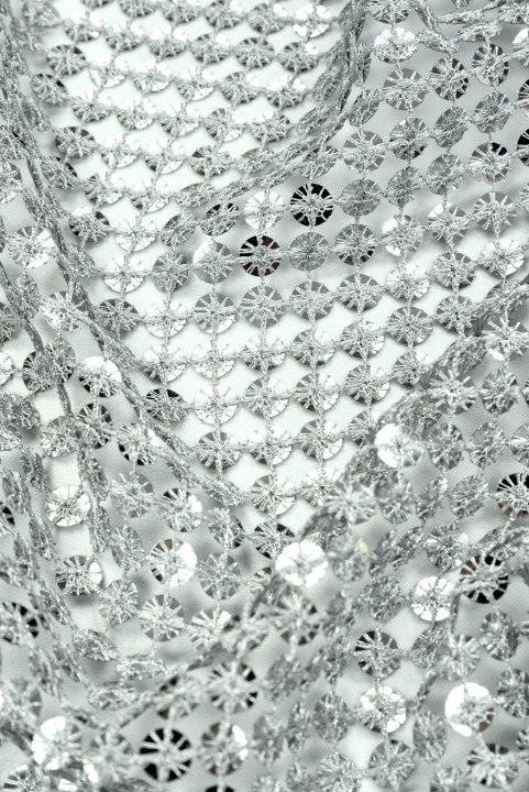 Exklusives Pailletten-Silber-Mesh