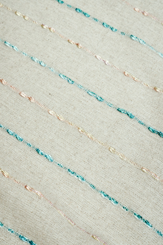 Linen with viscose with colorful stripes