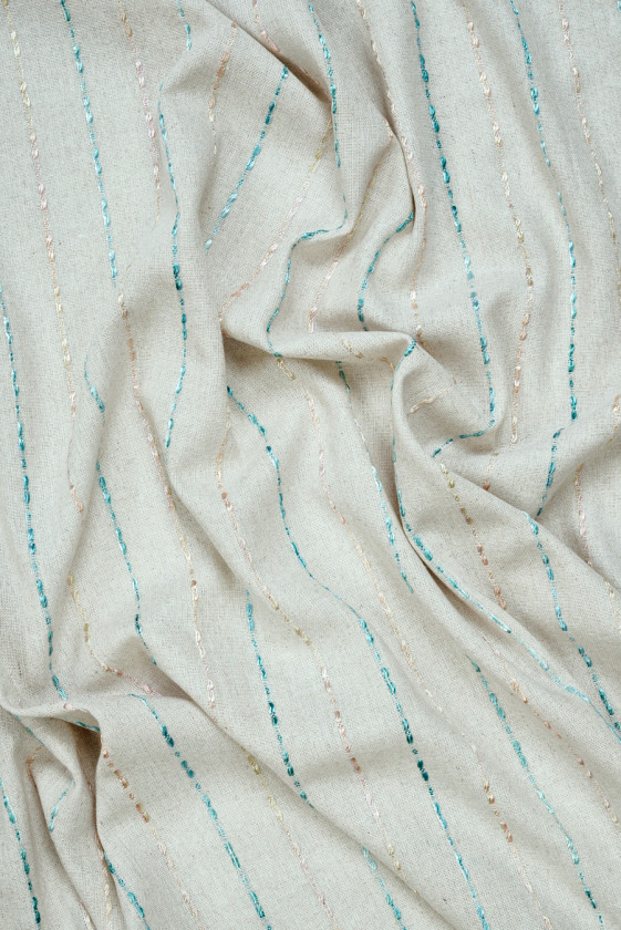 Linen with viscose with colorful stripes
