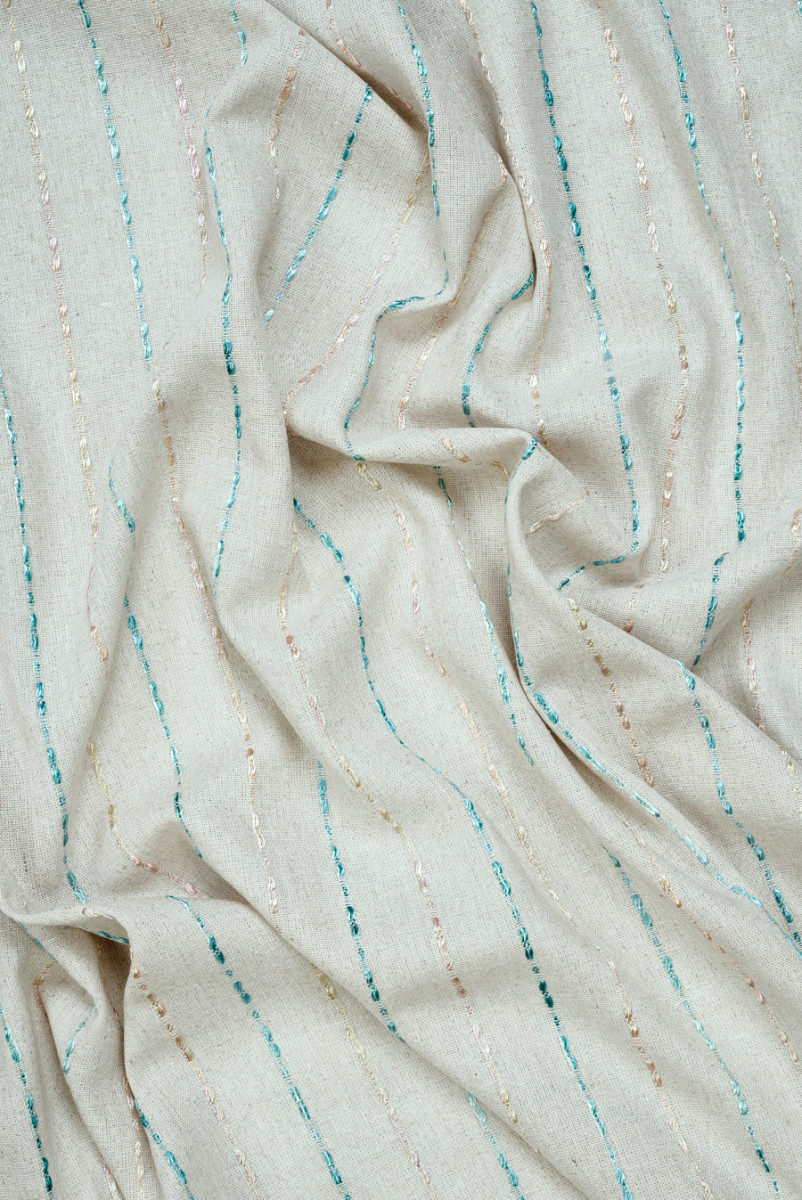 Linen with viscose with colorful stripes