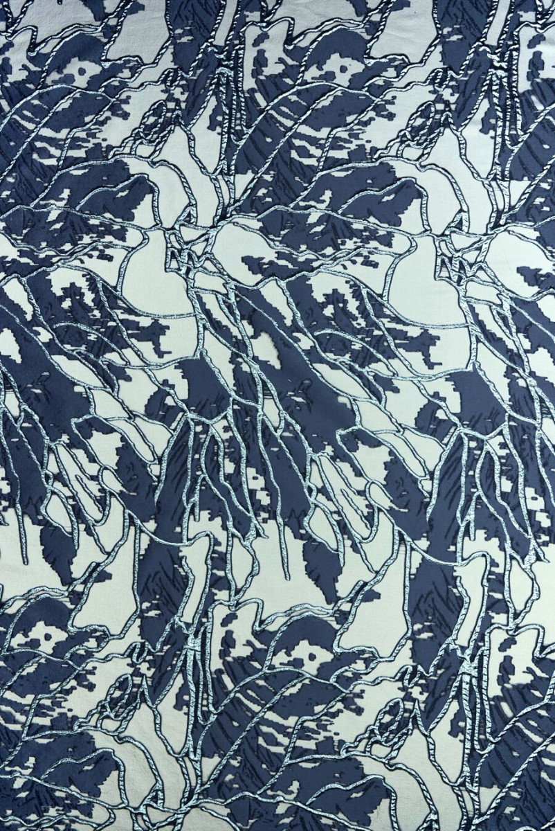 Jacquard-Organza marineblaue Muster