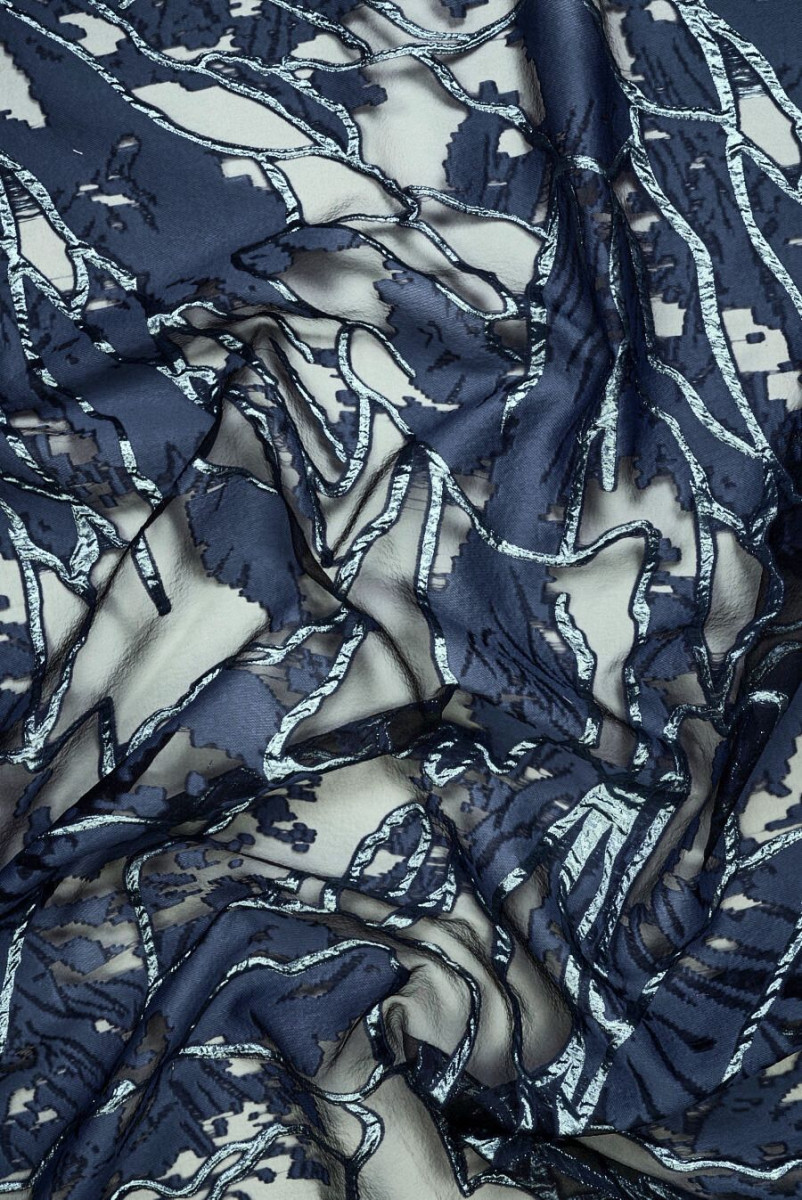 Jacquard-Organza marineblaue Muster