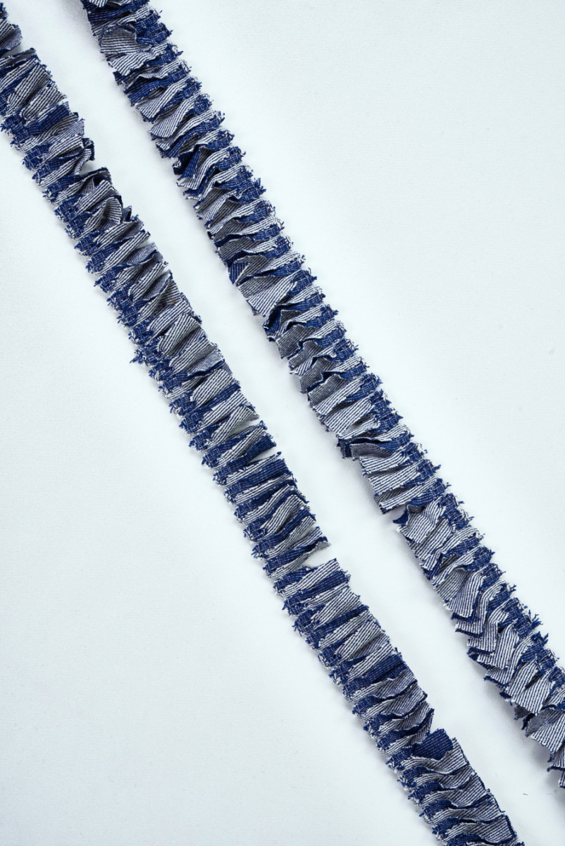 Tape denim tassels