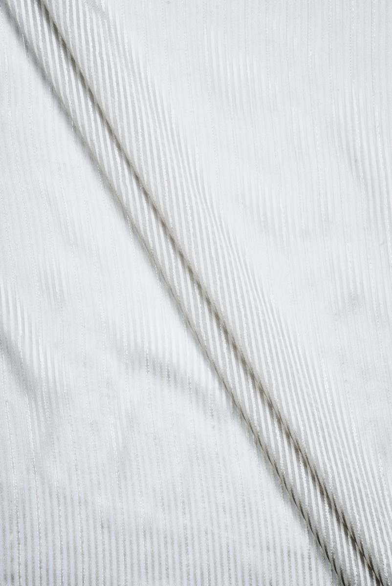 Striped silk devore light grey