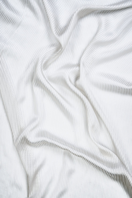 Striped silk devore light grey