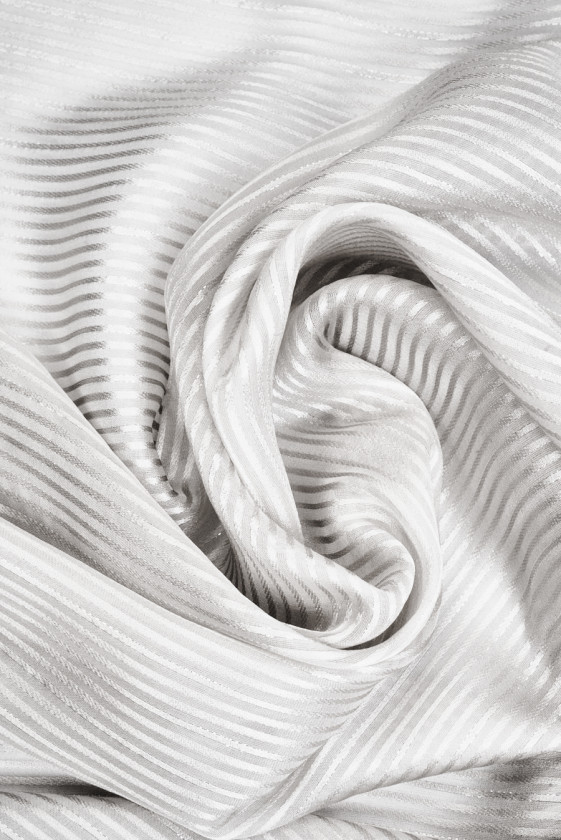 Striped silk devore light grey
