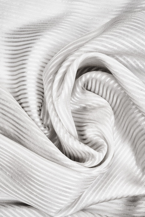Striped silk devore light grey