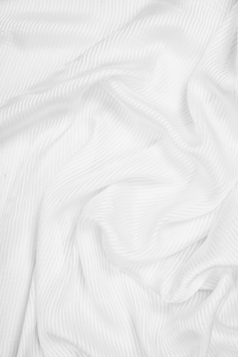 Striped silk devore white
