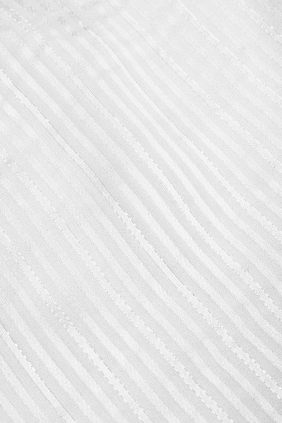 Striped silk devore white