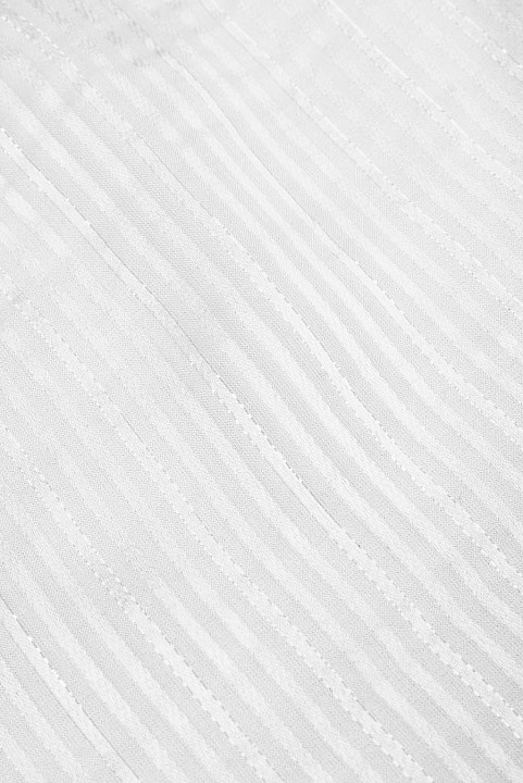 Striped silk devore white