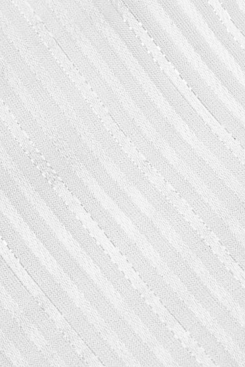 Striped silk devore white