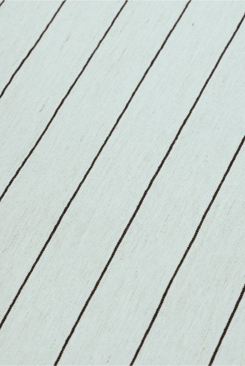 Linen with viscose striped ecru