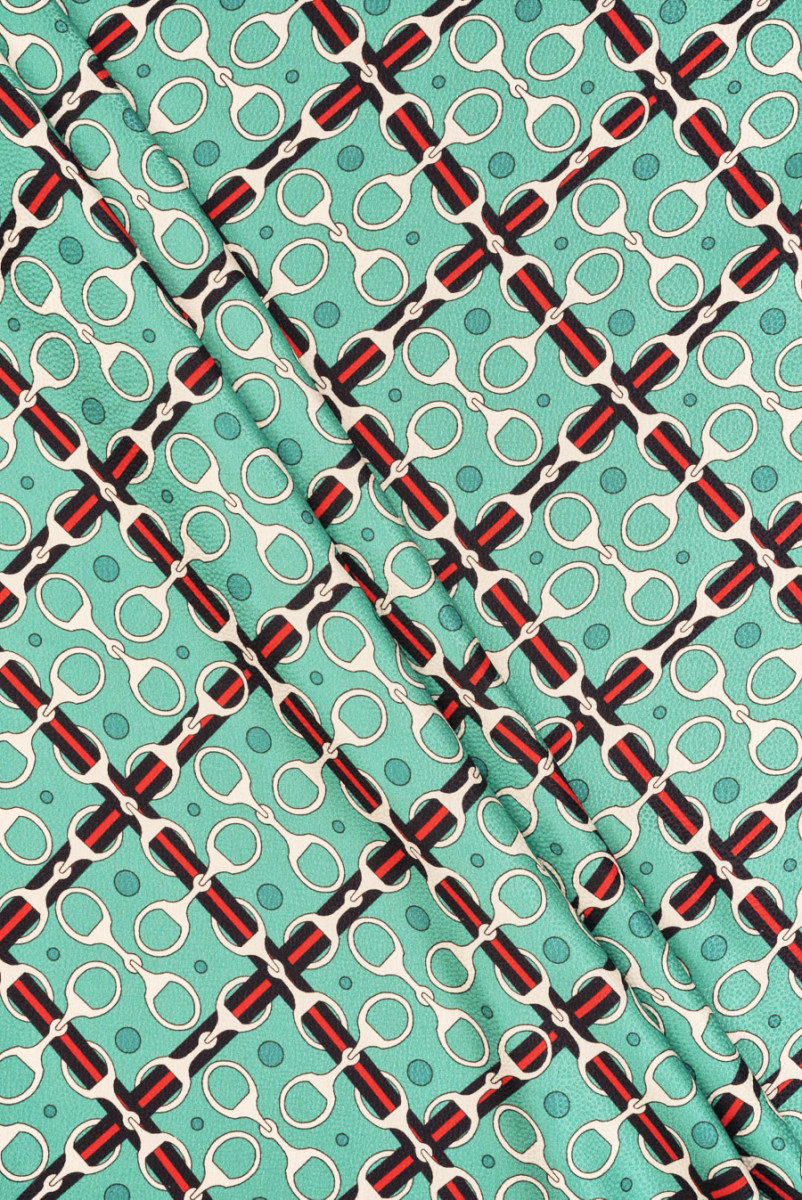 Jacquard-Seide mit Salbeischnallen