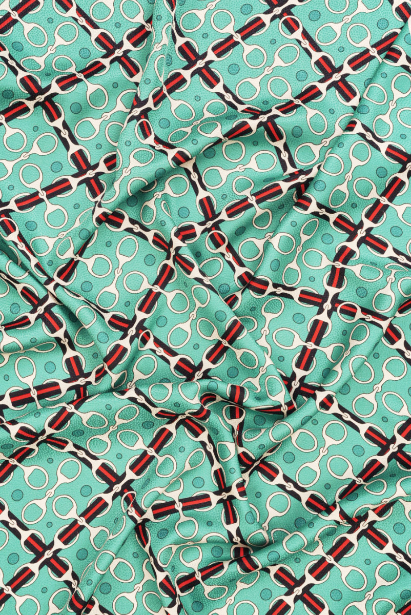 Jacquard-Seide mit Salbeischnallen