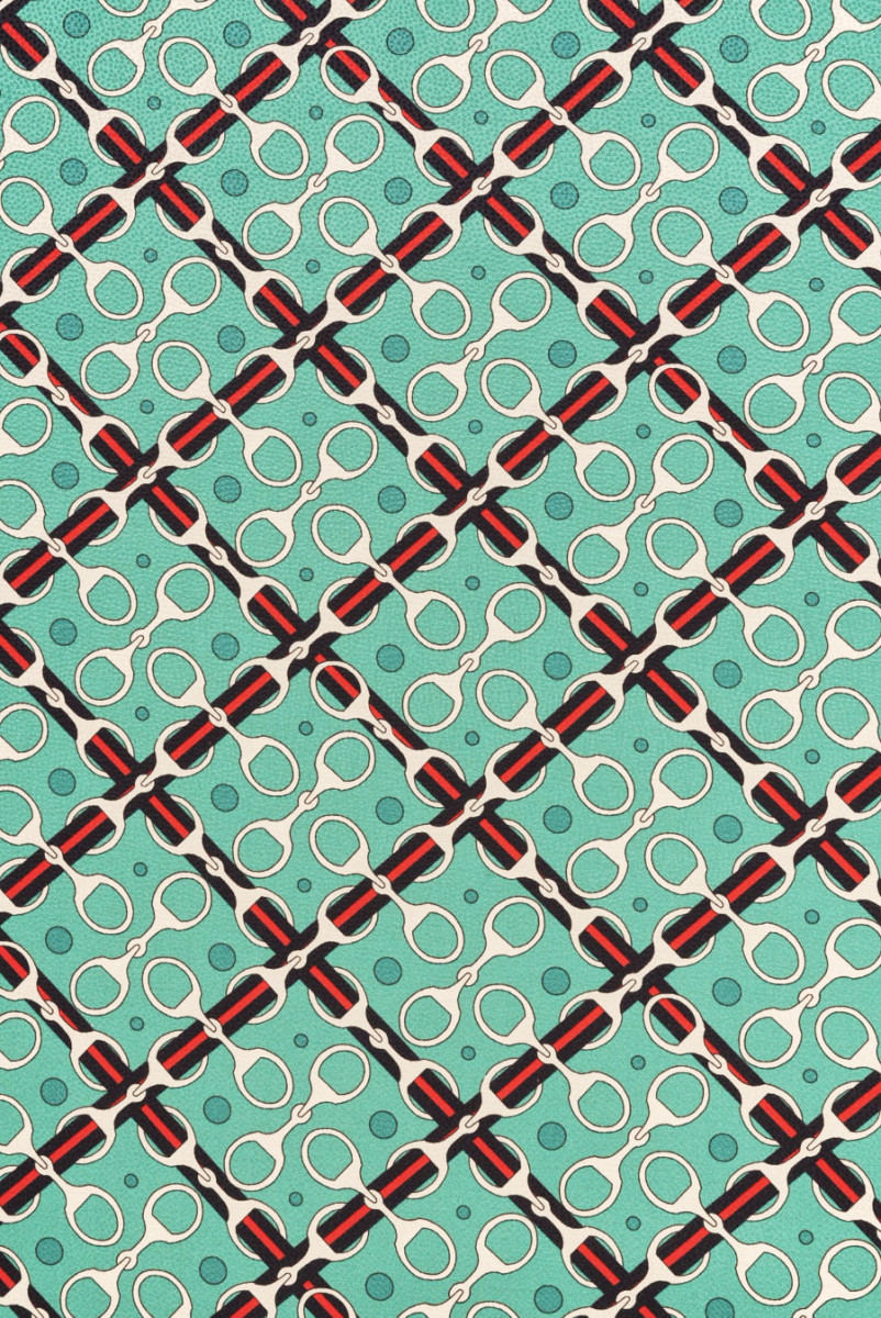 Jacquard-Seide mit Salbeischnallen