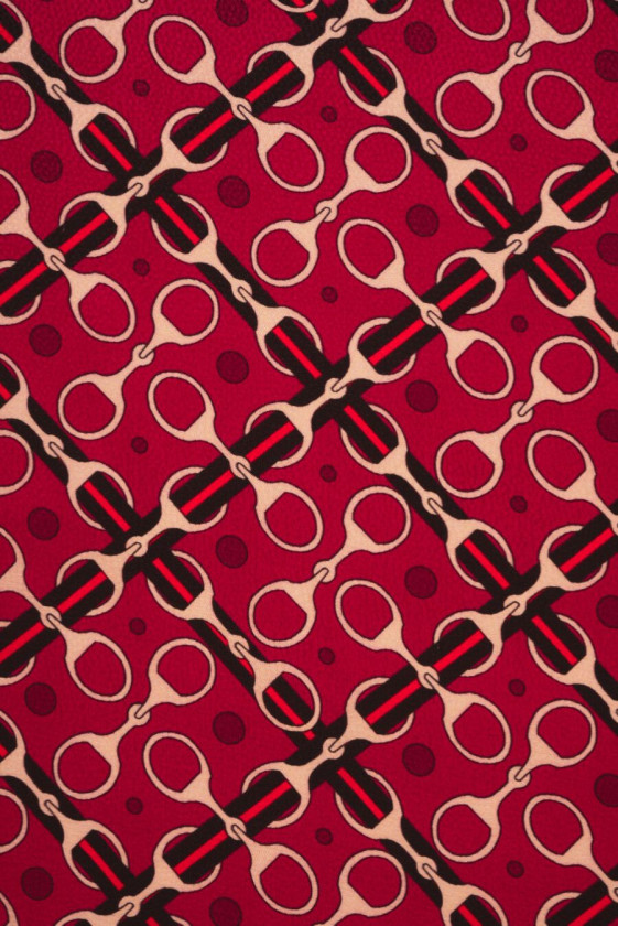 Jacquardseide mit Schnallen rot