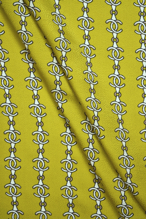 Jacquard silk in chains lime