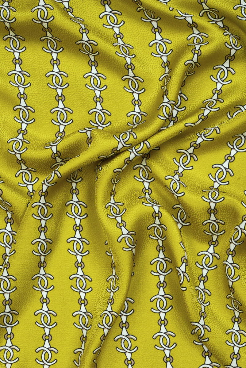 Jacquard selyem láncokban lime