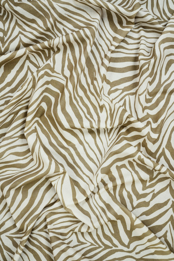 Kokvilnas batista bēša zebra