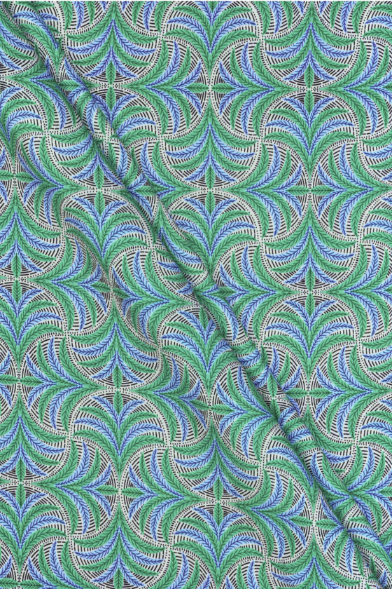 Viskose mit grün-blauen Palmen