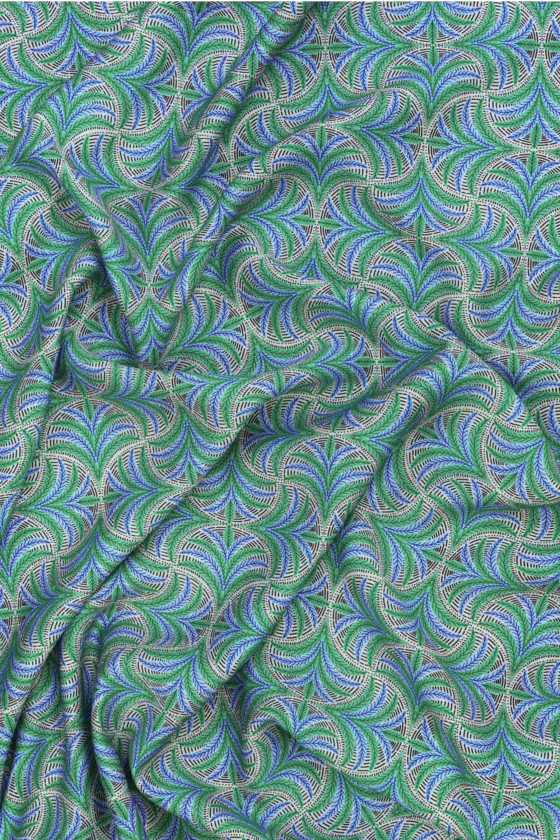 Viskose mit grün-blauen Palmen