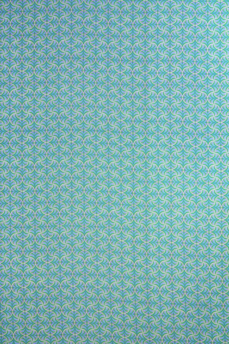 Viscose with green-blue palm trees