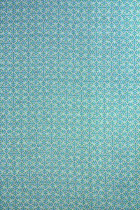 Viscose with green-blue palm trees