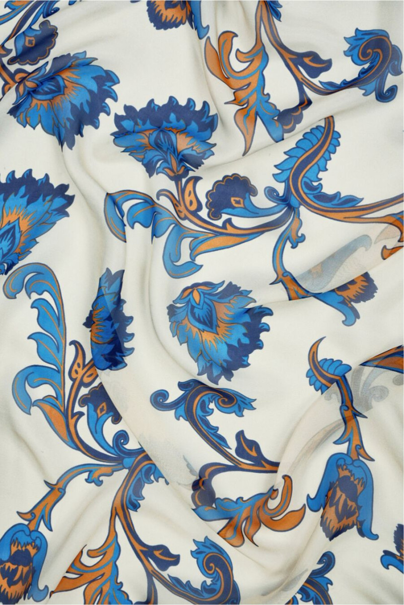 Muslin viscose silk with flowers